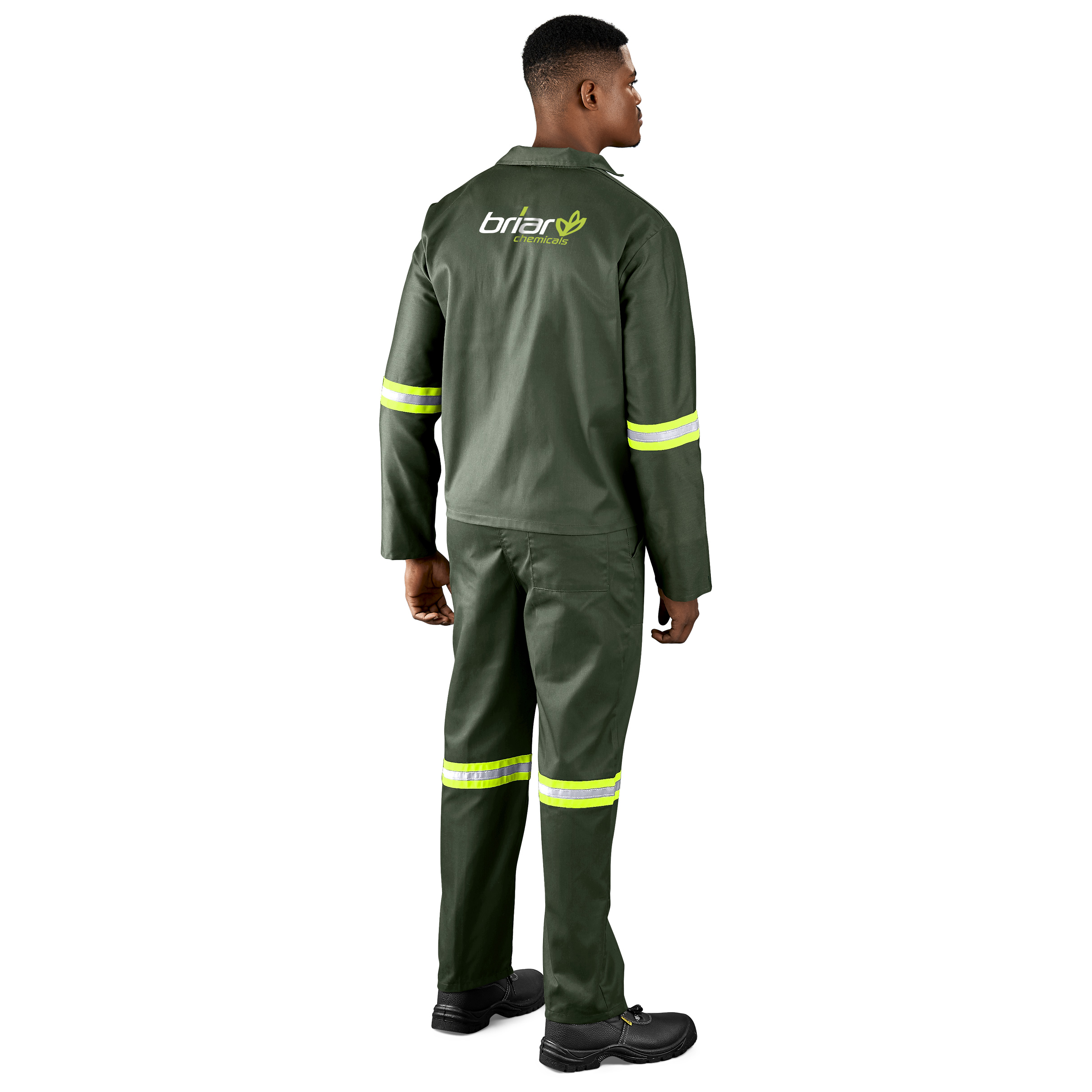 Acid Resistant Polycotton Conti Suit - Reflective Arm & Legs - Yellow Tape - Image 4