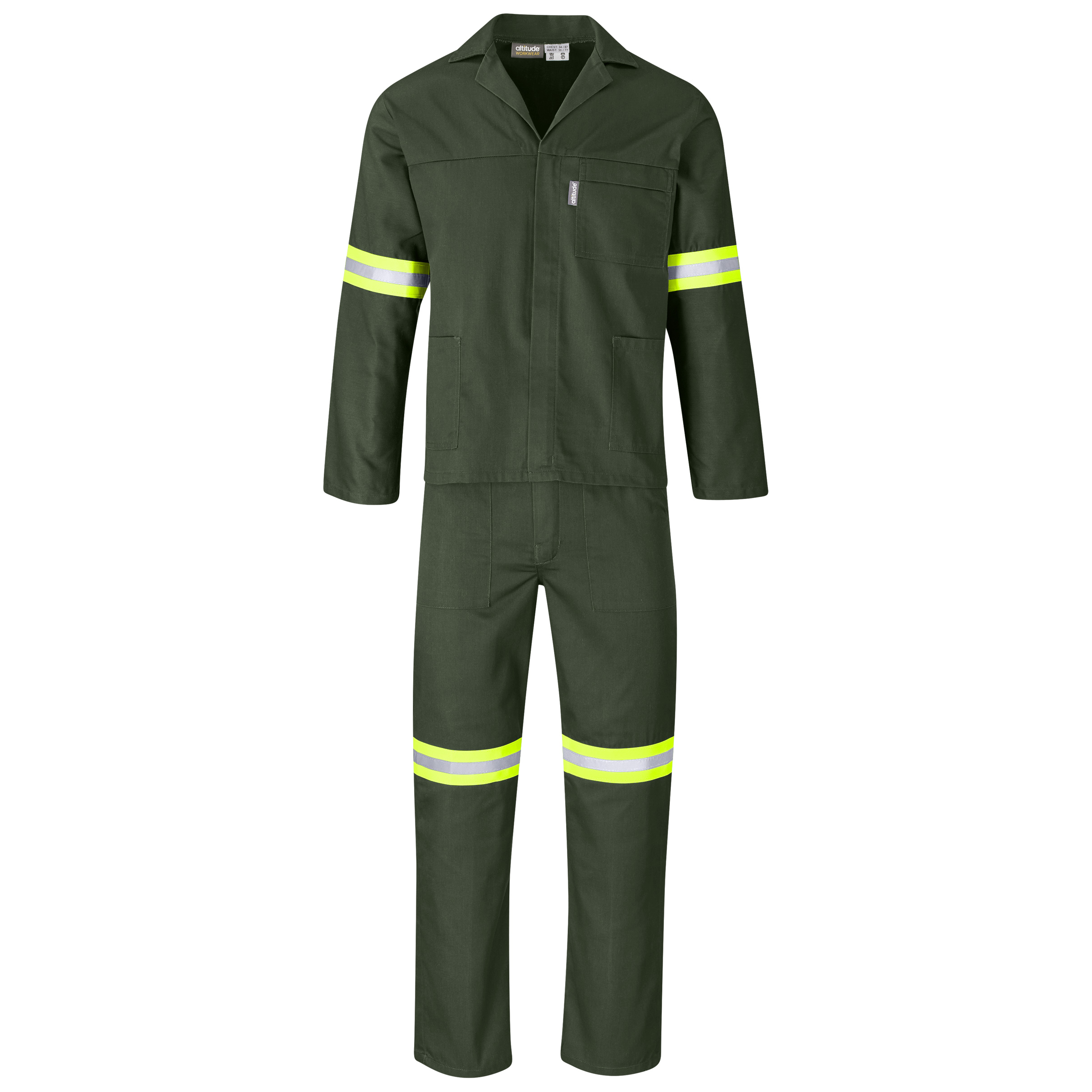 Acid Resistant Polycotton Conti Suit - Reflective Arm & Legs - Yellow Tape - Image 5