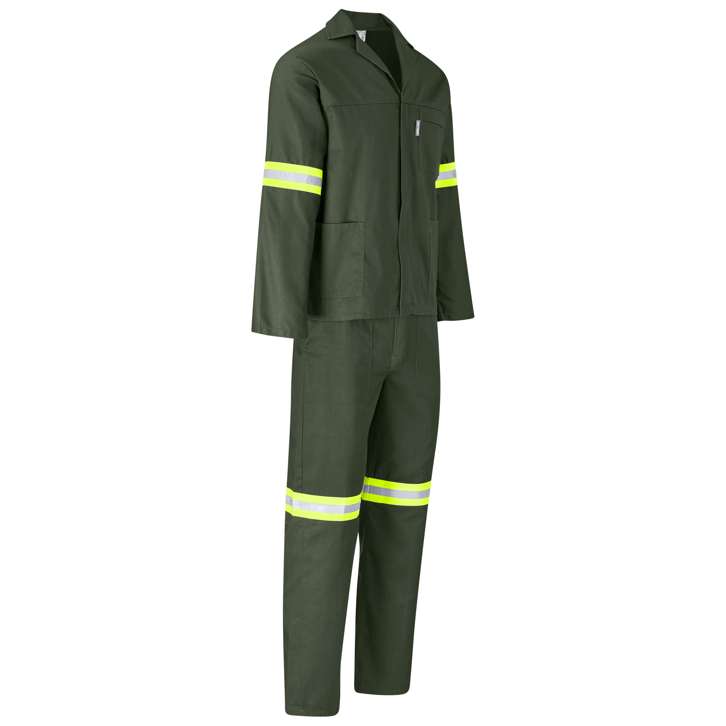 Acid Resistant Polycotton Conti Suit - Reflective Arm, Legs & Back - Yellow Tape - Image 5