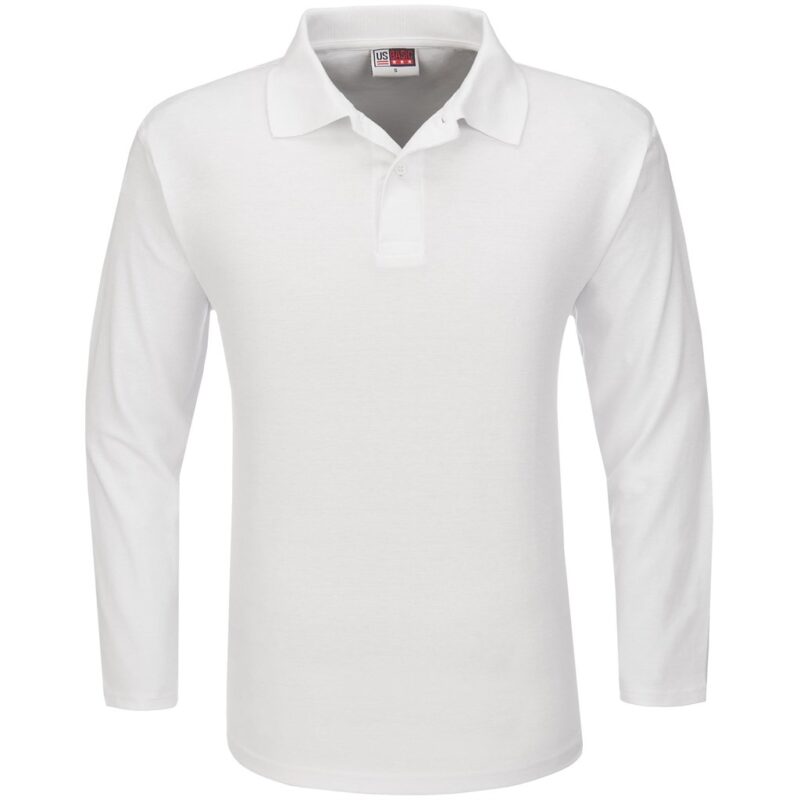 Mens Long Sleeve Boston Golf Shirt - White