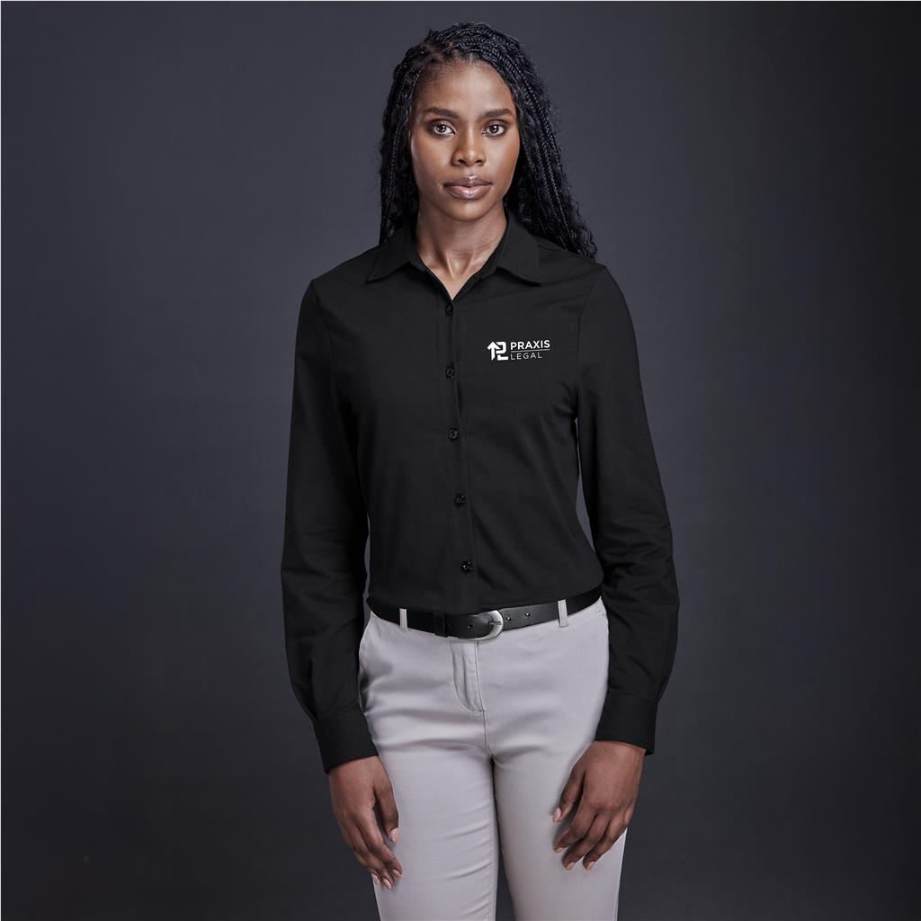 Ladies Long Sleeve Alex Varga Cronus Knitted Shirt - Image 2