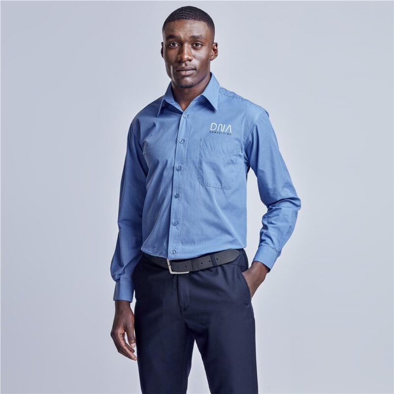 Mens Long Sleeve Micro Check Shirt