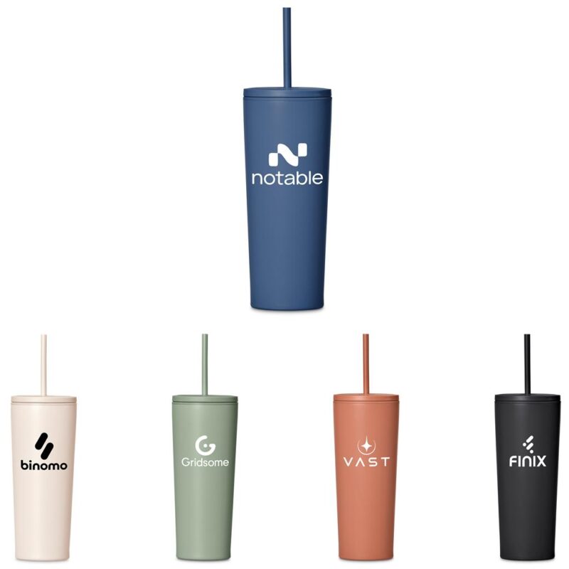 Kooshty Concorde Stainless Steel & Plastic Double-Wall Tumbler & Straw - 720ml