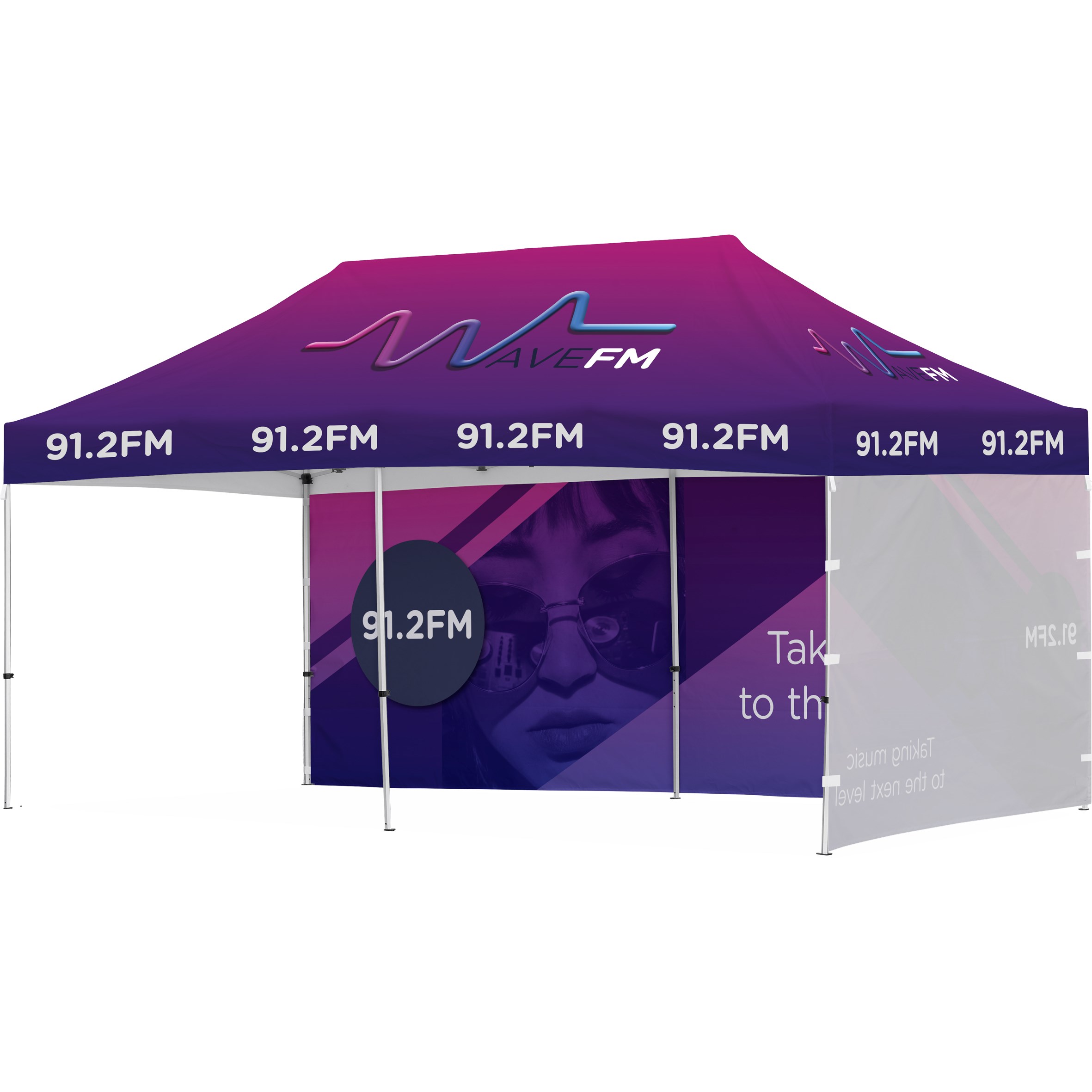 Ovation Sublimated Gazebo 6m X 3m - 1 Long Full-Wall Skin - 1 Short Full-Wall Skin - Image 3