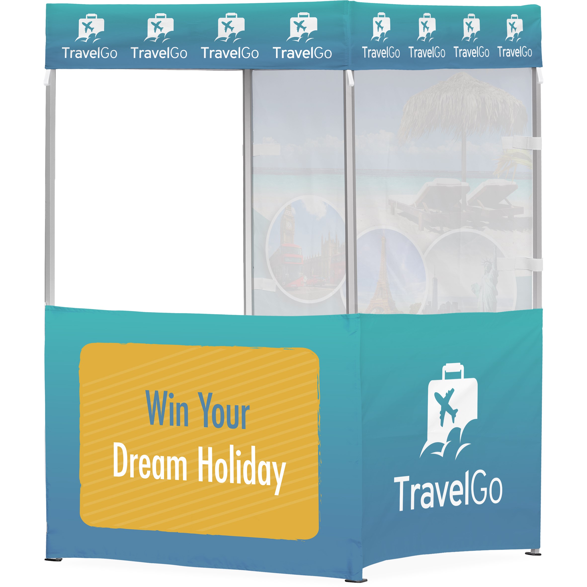 Ovation Sublimated Gazebo 1.5m X 1.5m - 2 Half-Wall Skins - 1 Full-Wall Skin - Image 2